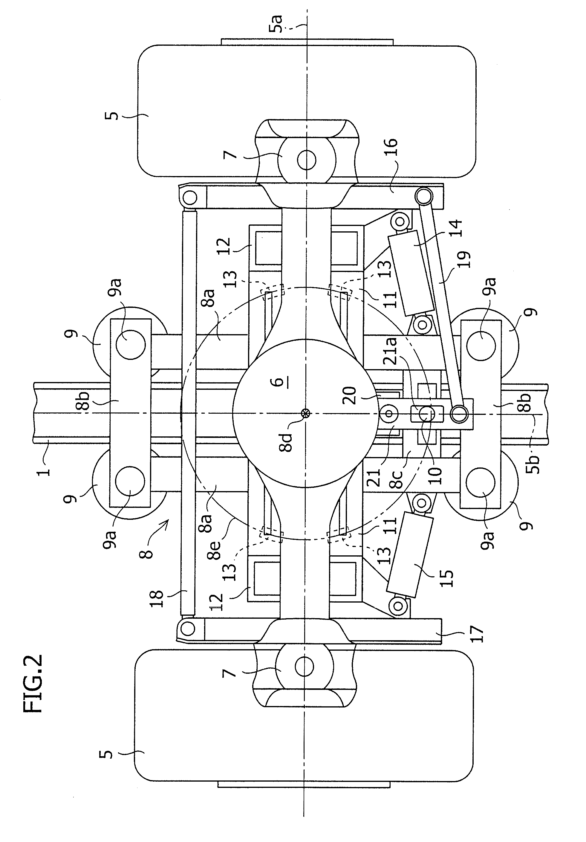 Track-guided vehicle wheel track