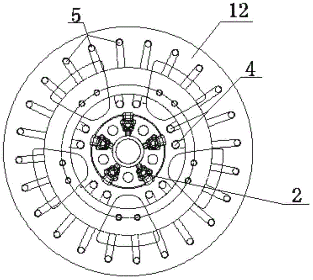 Mold air and water combined cooling system and low-pressure wheel hub mold with same