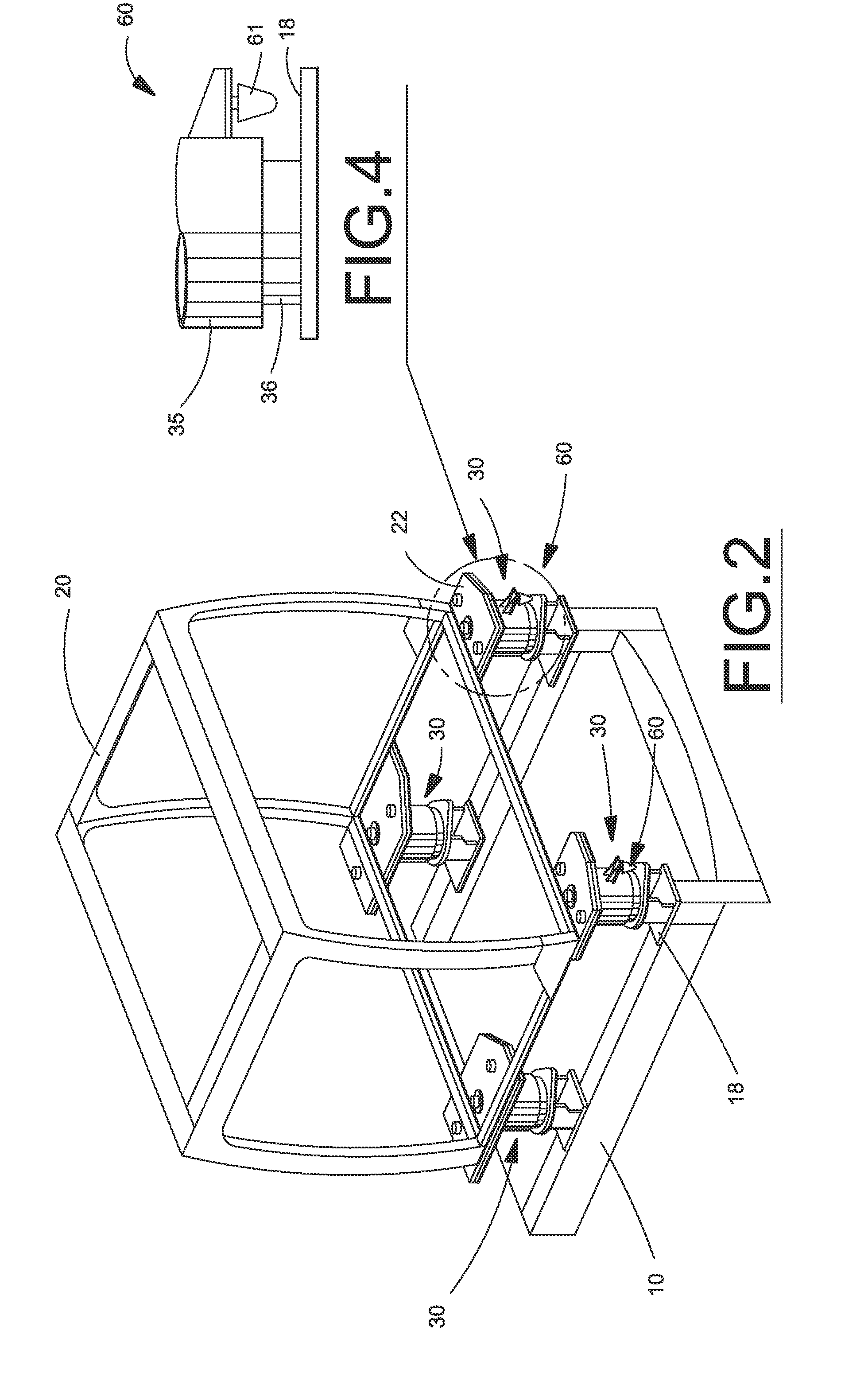 Suspended cab rollover protection system (ROPS) attachment for a 4WD agricultural tractor