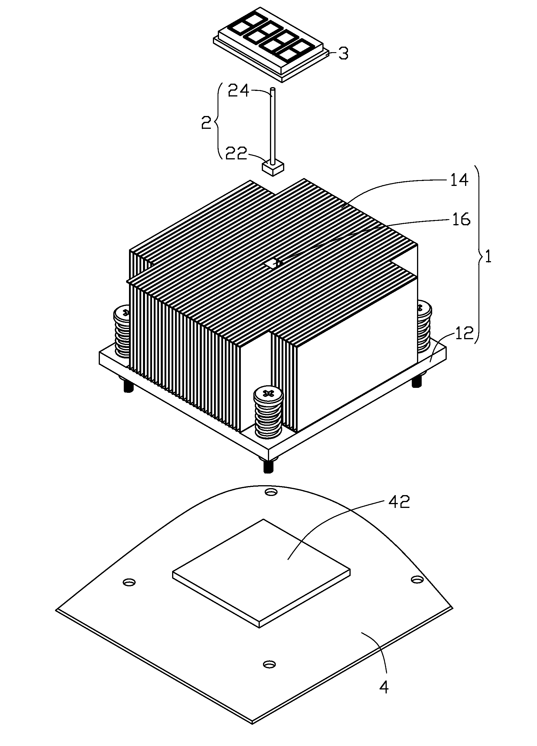 Heat sink assembly with temperature display