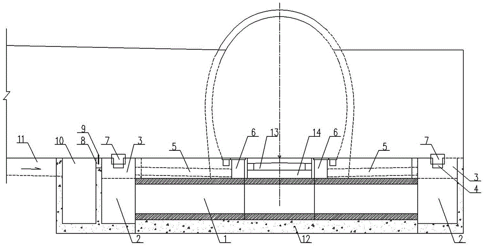 Flow splitting system between ditches in two sides in water-rich tunnel provided with inclined shafts and flow splitting method of flow splitting system