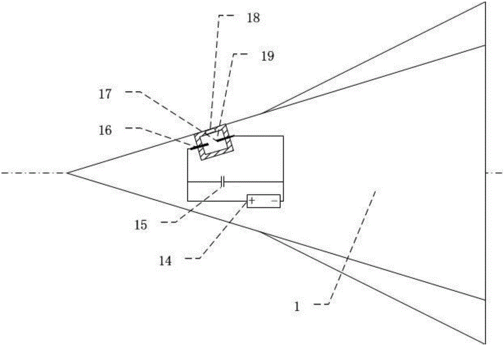 Method for reducing heat of hypersonic velocity aircraft based on shock wave control