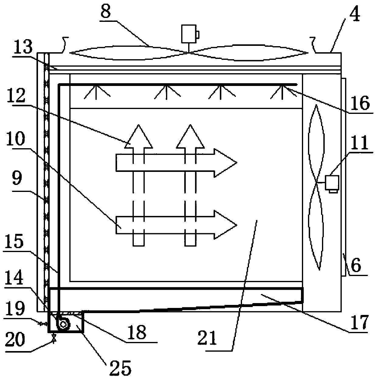 Distributary plate type evaporating cooling air conditioner system driven by photovoltaic direct current