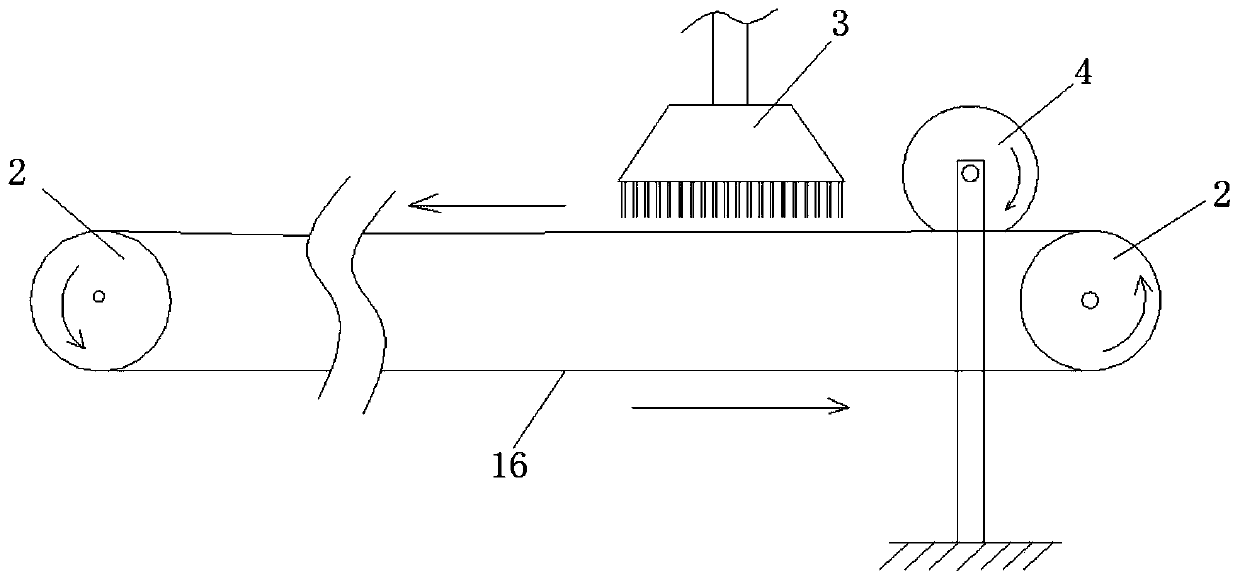 Paper making felt needle machine unrolling device