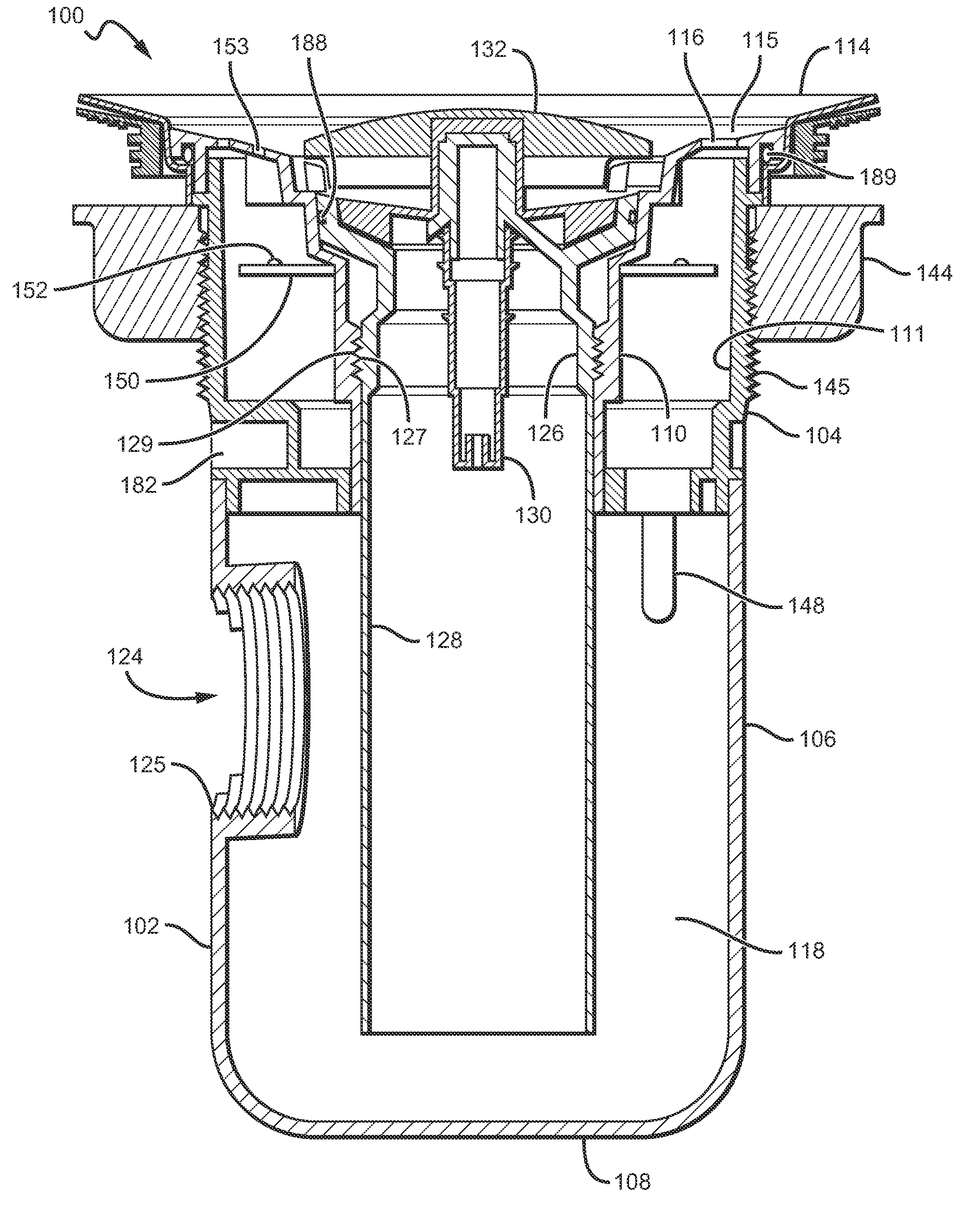 Drain Cartridge Having Removable Valved System