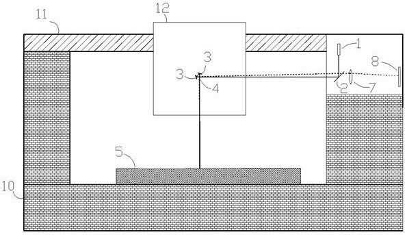 Long-range optical surface profile detection device and detection method