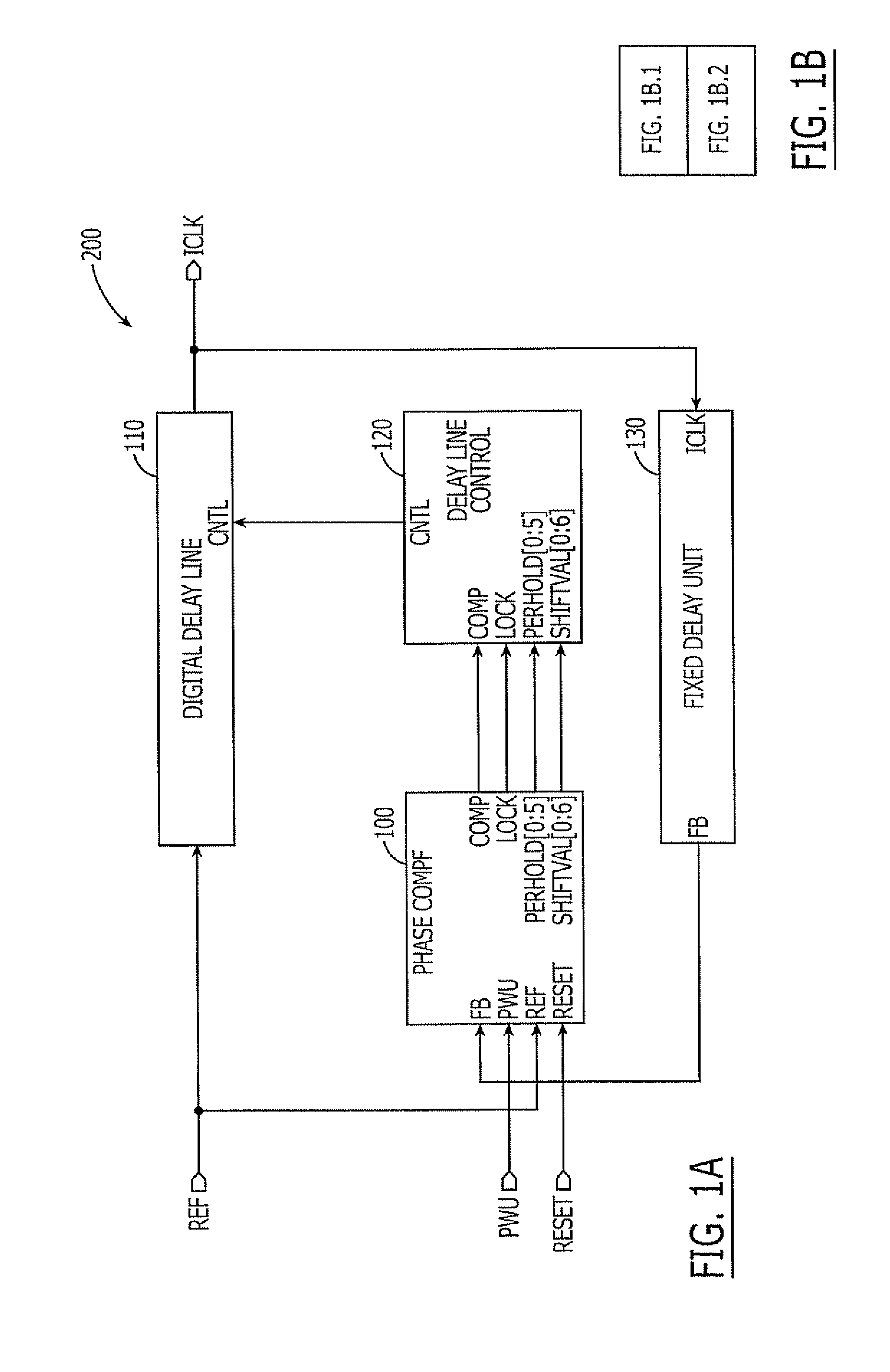 Delay chain integrated circuits having binary-weighted delay chain units with built-in phase comparators therein