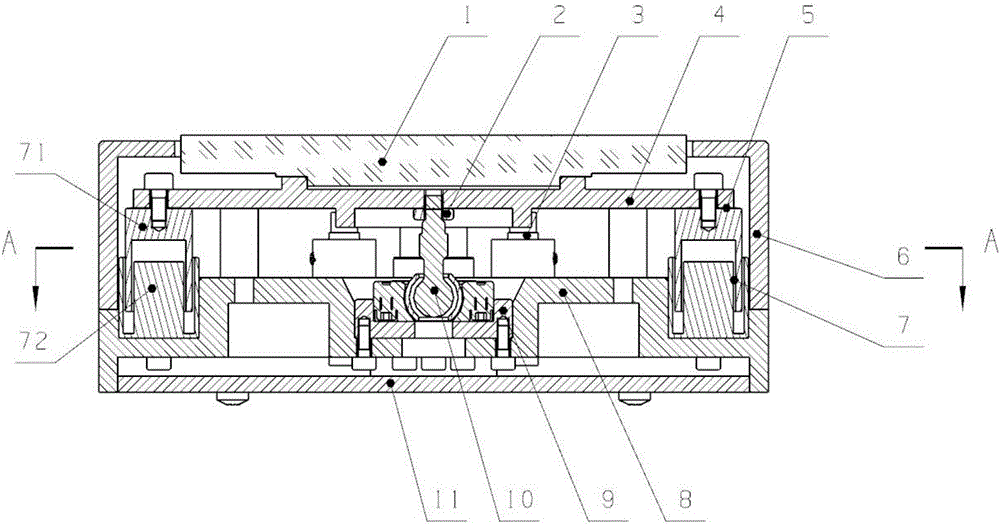 Universal large-aperture rigid bearing-type quick reflecting mirror