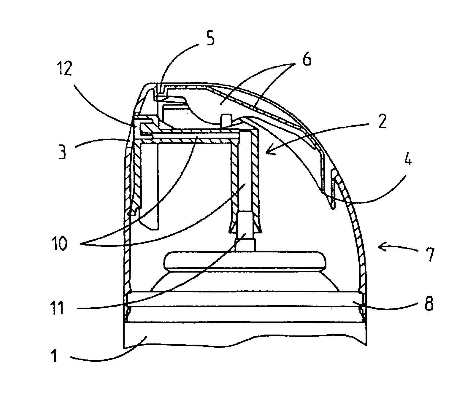 Cap with an angled spray channel for an aerosol container or a spray container