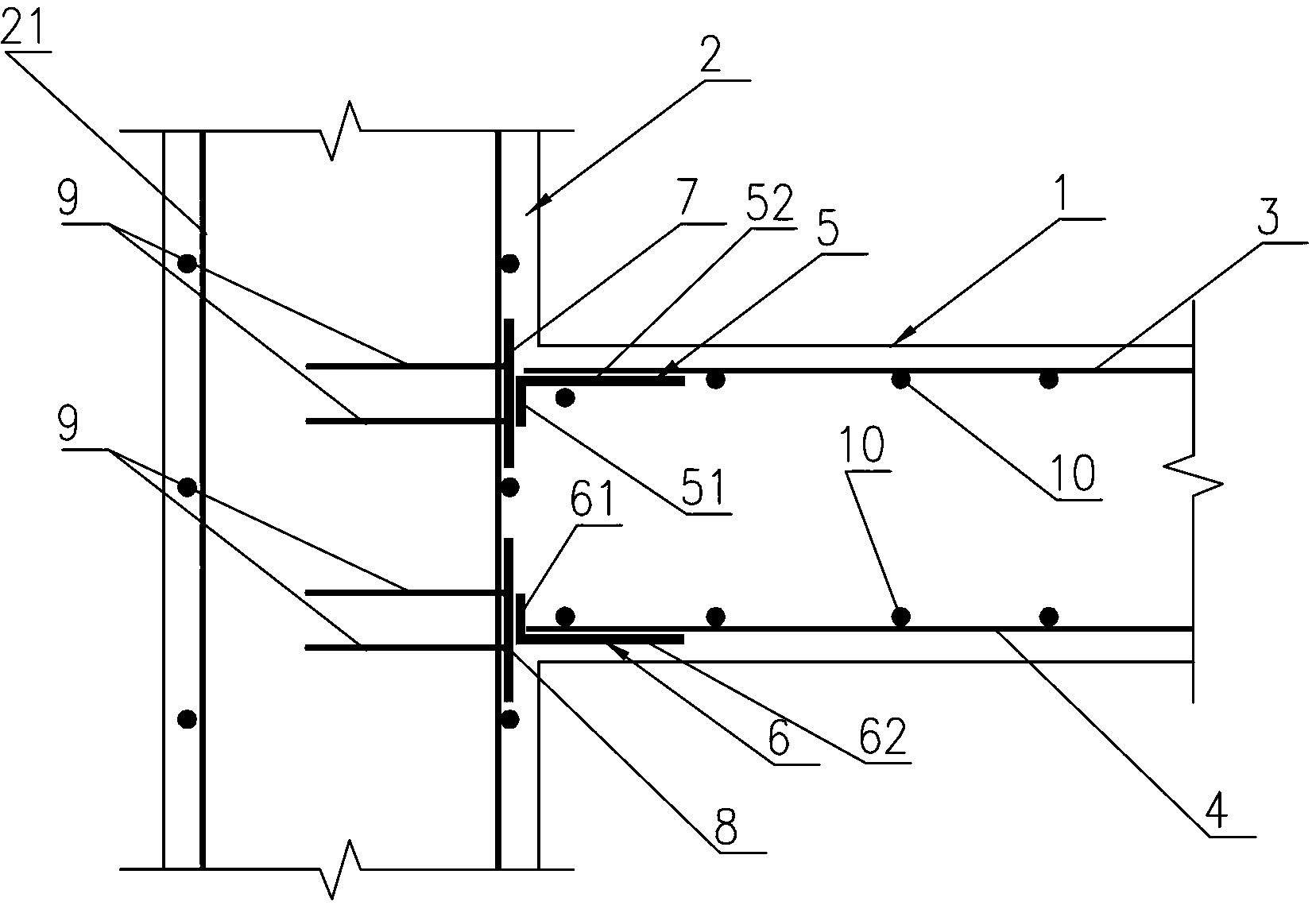 Connection joint between basement base plate and underground diaphragm wall