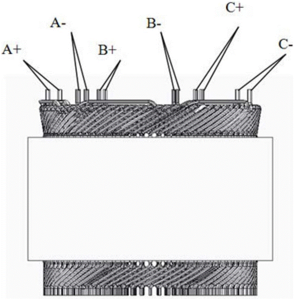 Variable turn-number flat-wire motor stator winding