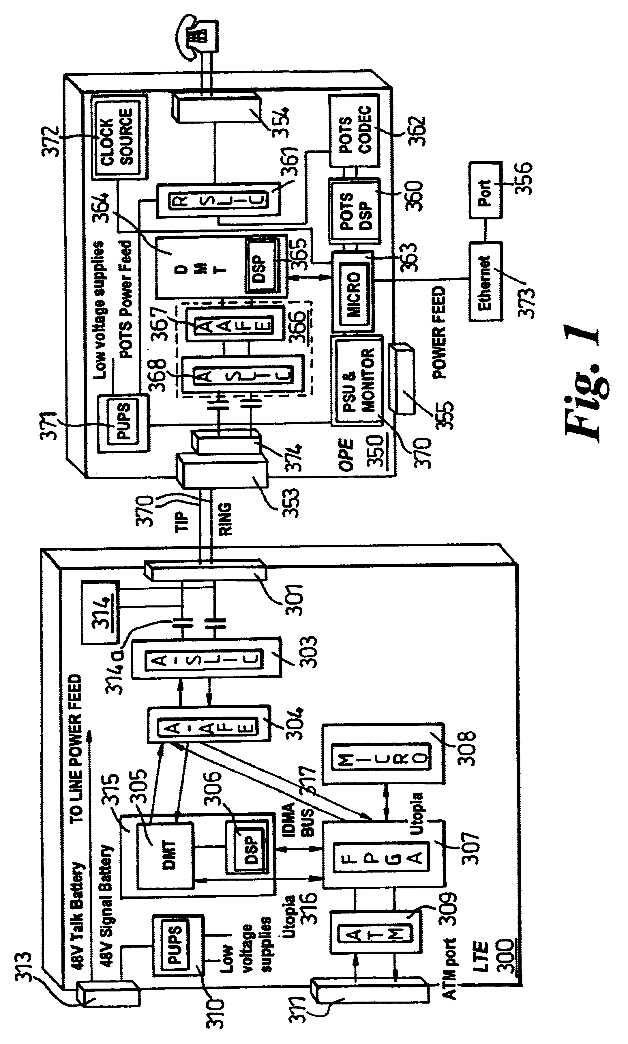 Continuity of voice carried over DSL during power failure