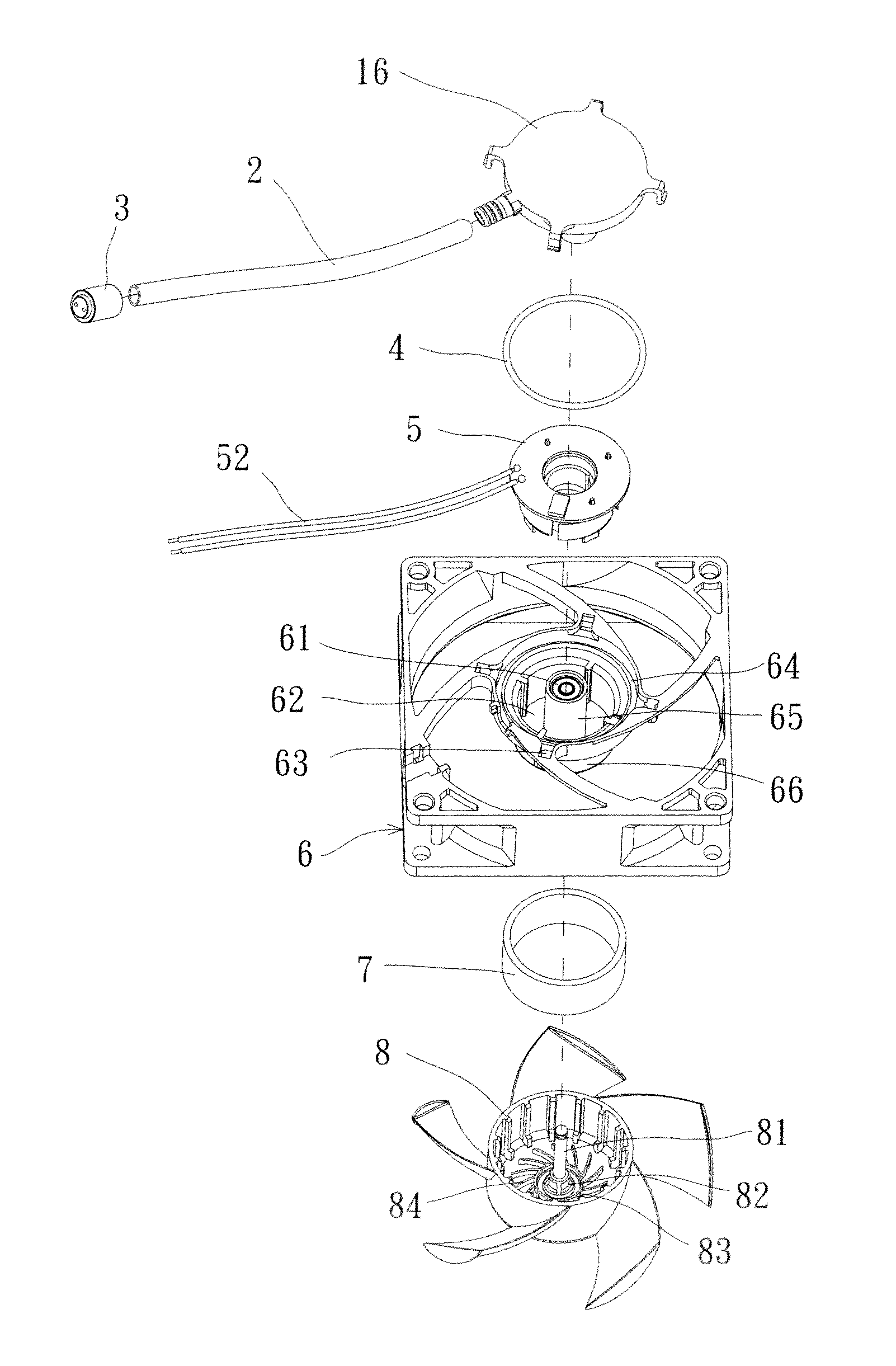 Water-proof dust-proof and salty-mist-proof cooling fan