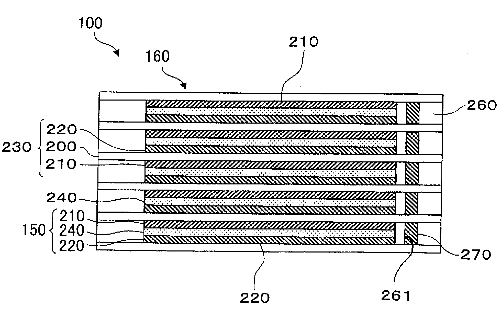 Battery, assembled battery unit, vehicle equipped with battery, and battery voltage adjusting method