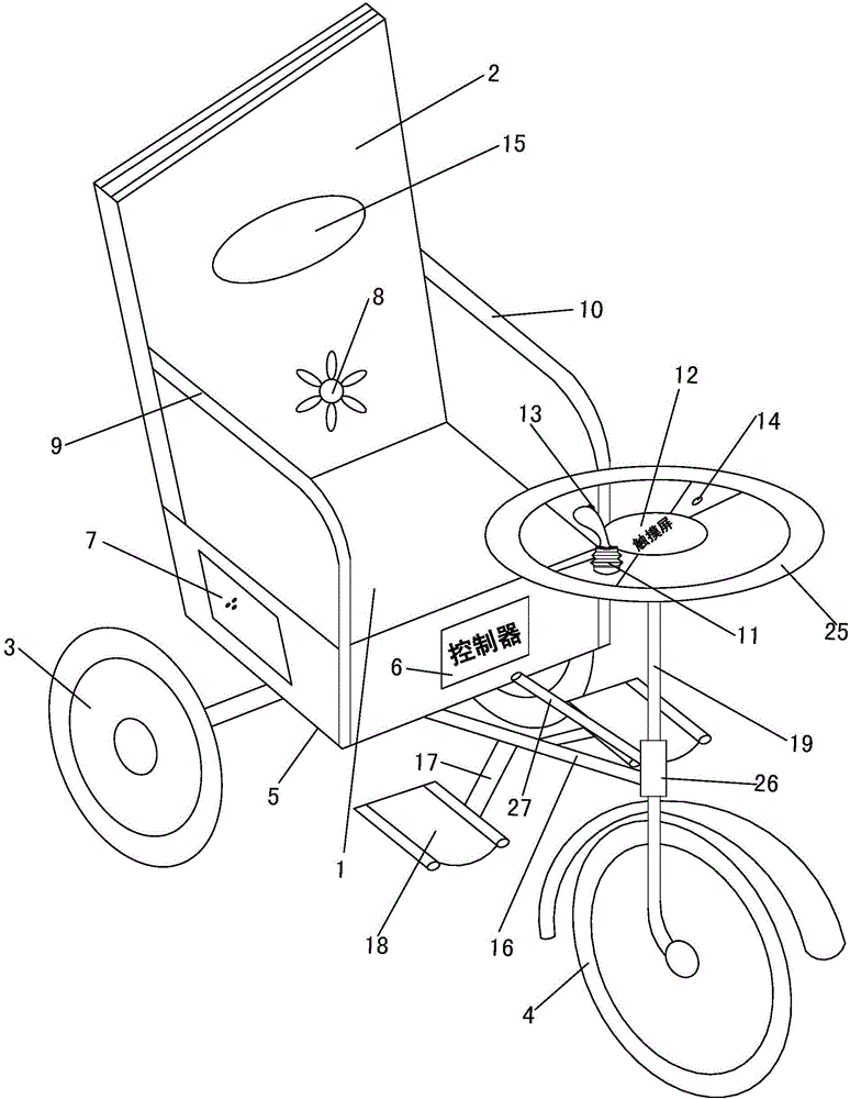 Remote monitoring and emergency assistance electric healthcare chair for old people