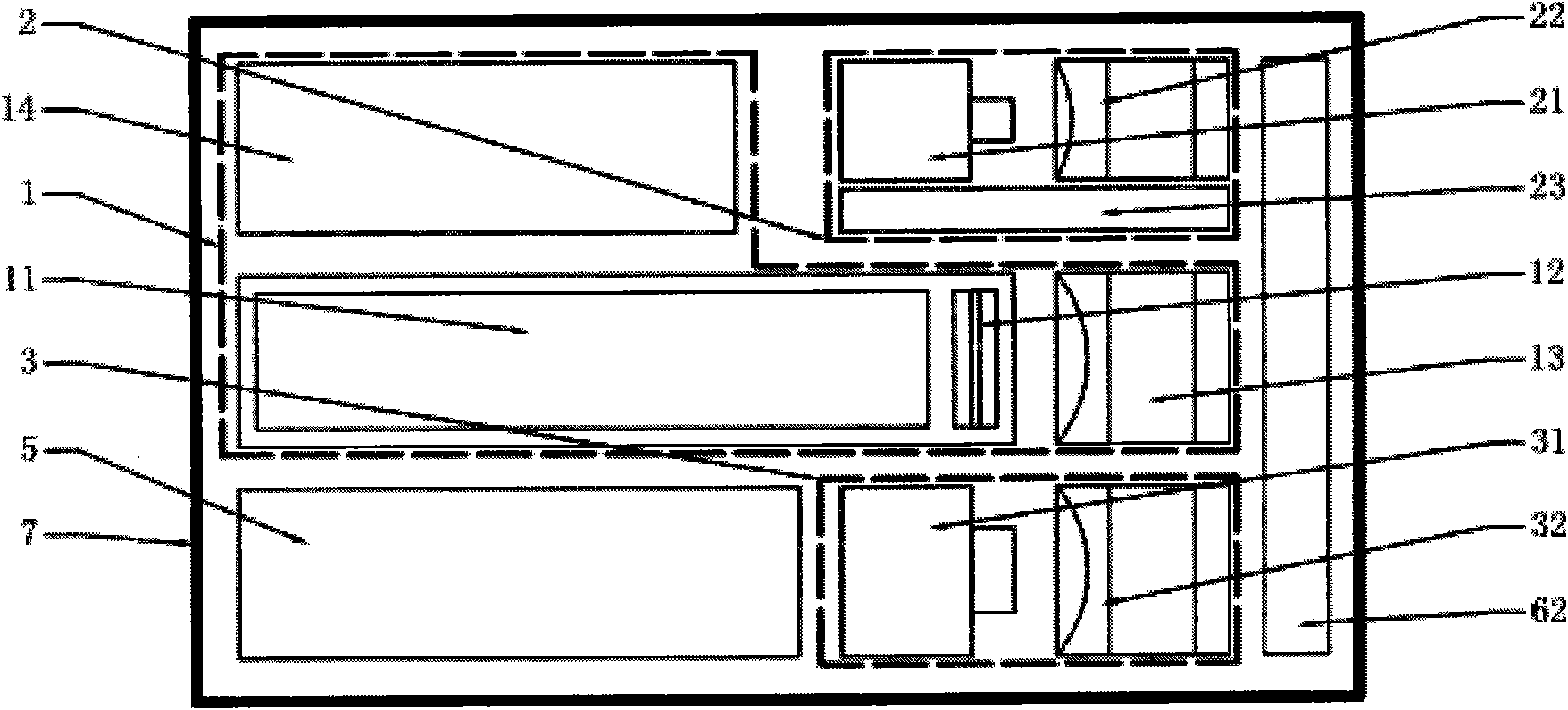 Rotary laser visual linear array space identification and positioning system