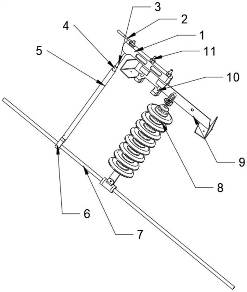 Universal live-line work false carrying device for power transmission line