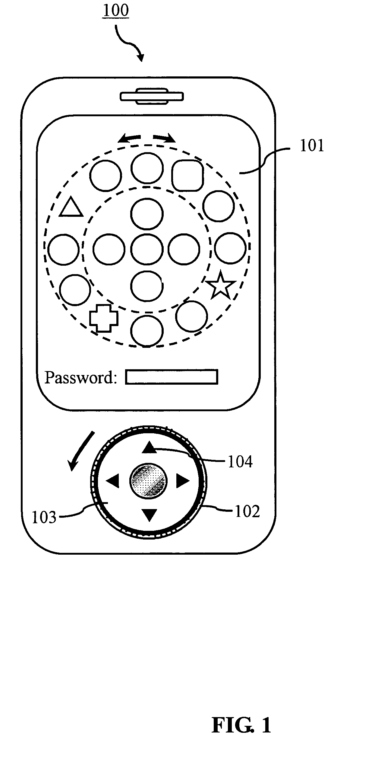 Apparatus and method for inputting graphical password using wheel interface in embedded system