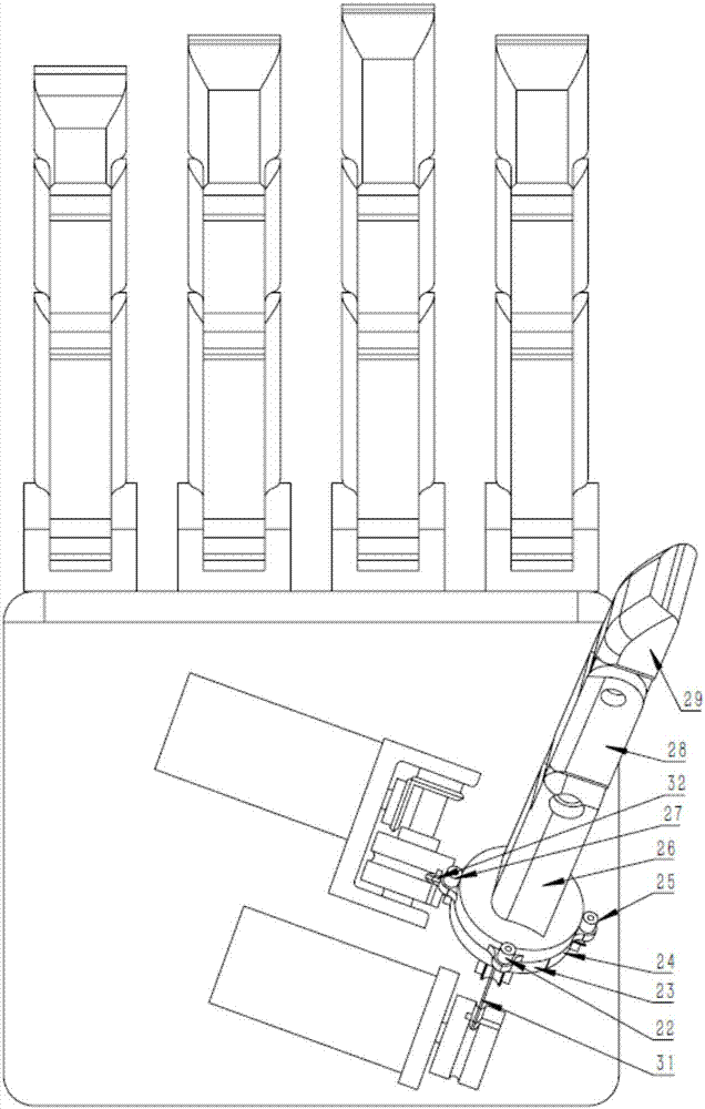 Base joint mechanism of humanoid dextrous hand