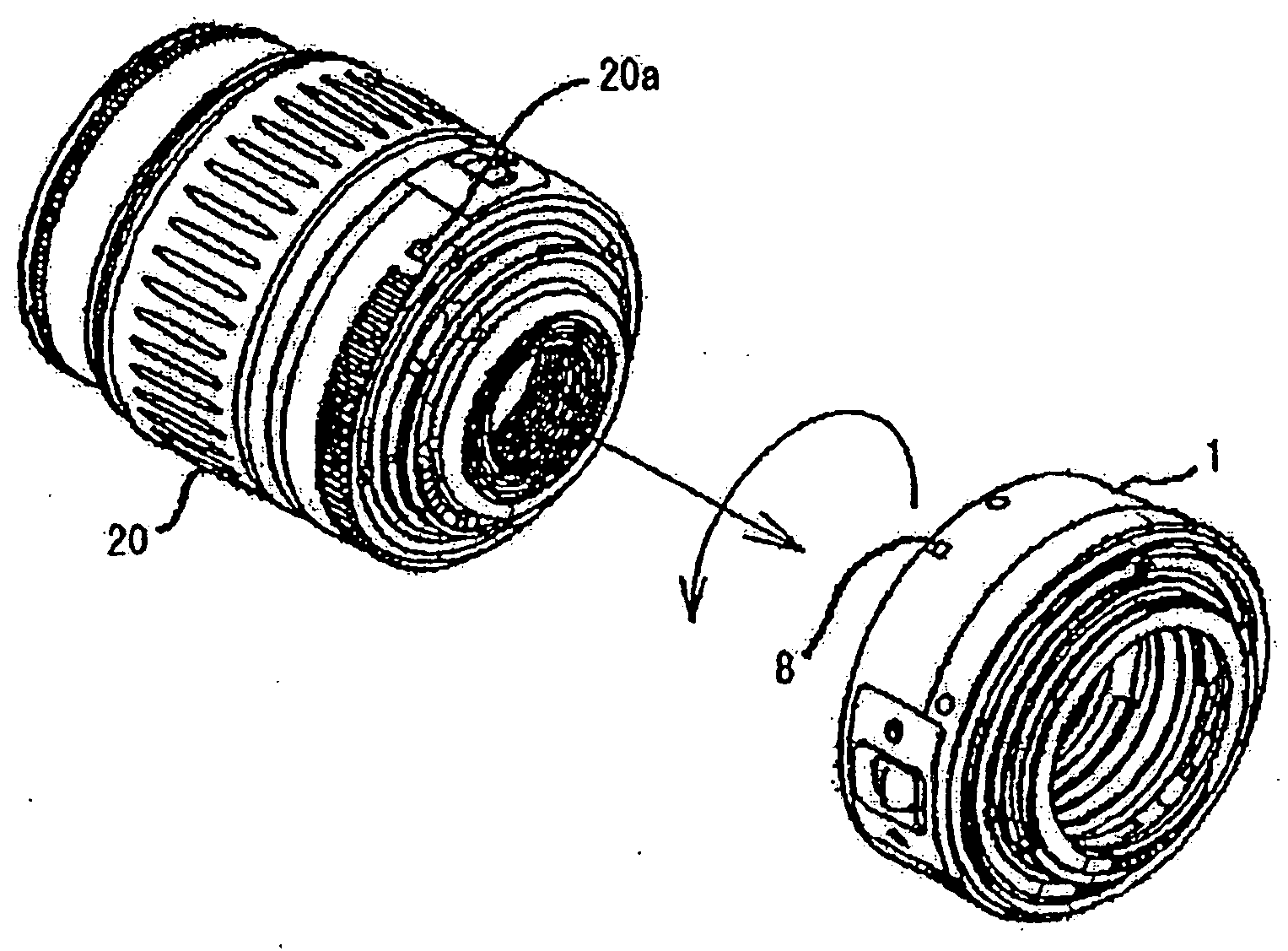 Intermediate adapter and camera system