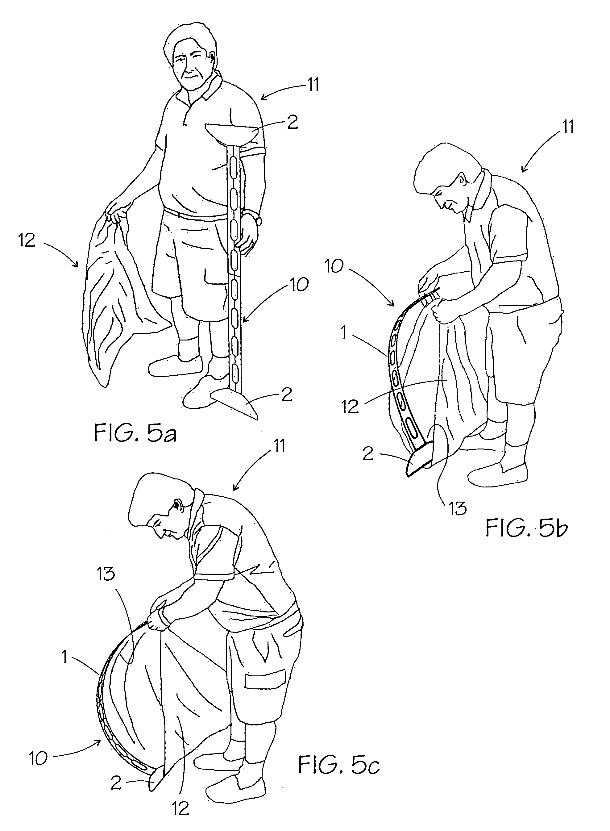 Bag opening support method and device