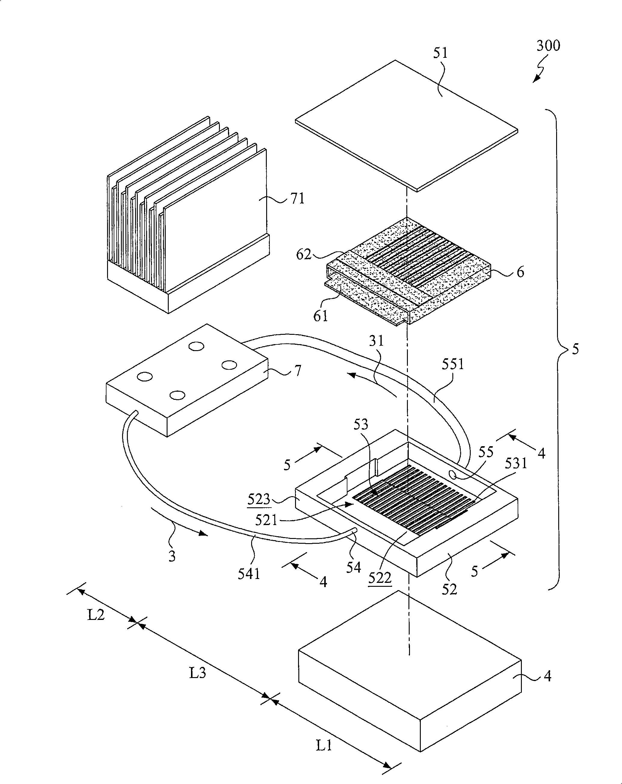 Flat-plate evaporators structure and loop type hot pipe possessing flat-plate evaporators structure