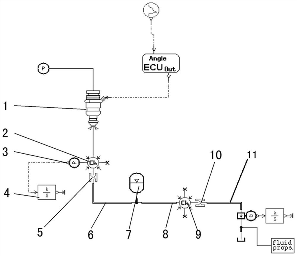 Real-time monitoring device for single injection fault of electronic control injector and common rail system test bed