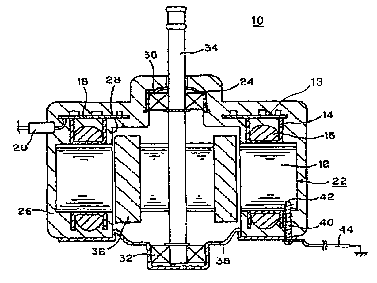 Brushless DC motor with molded resin housing