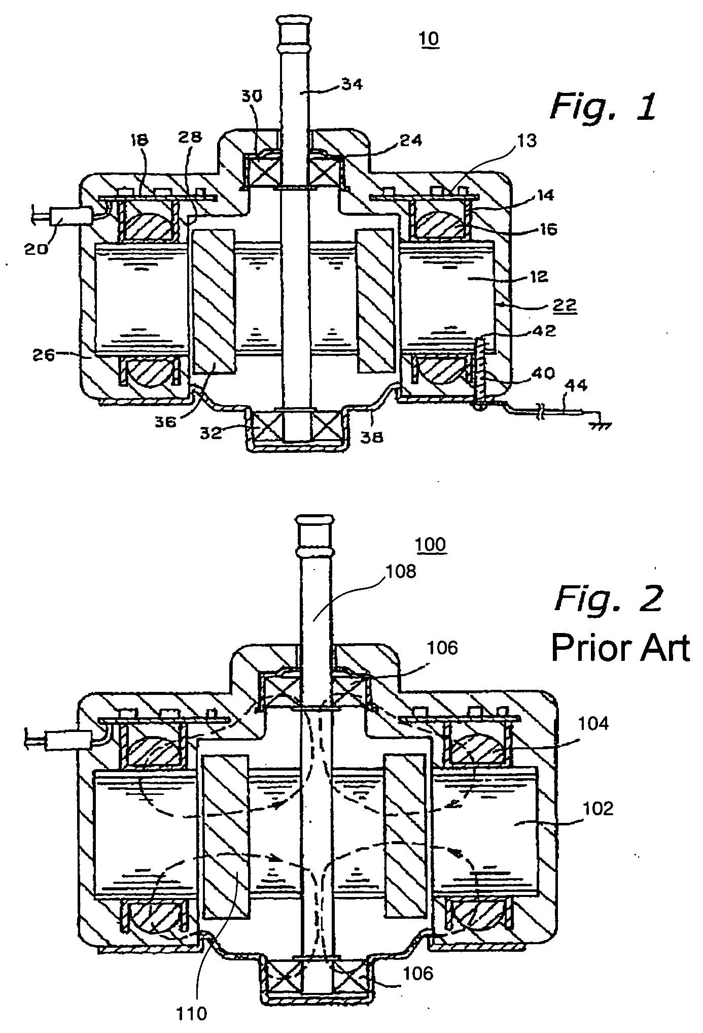 Brushless DC motor with molded resin housing