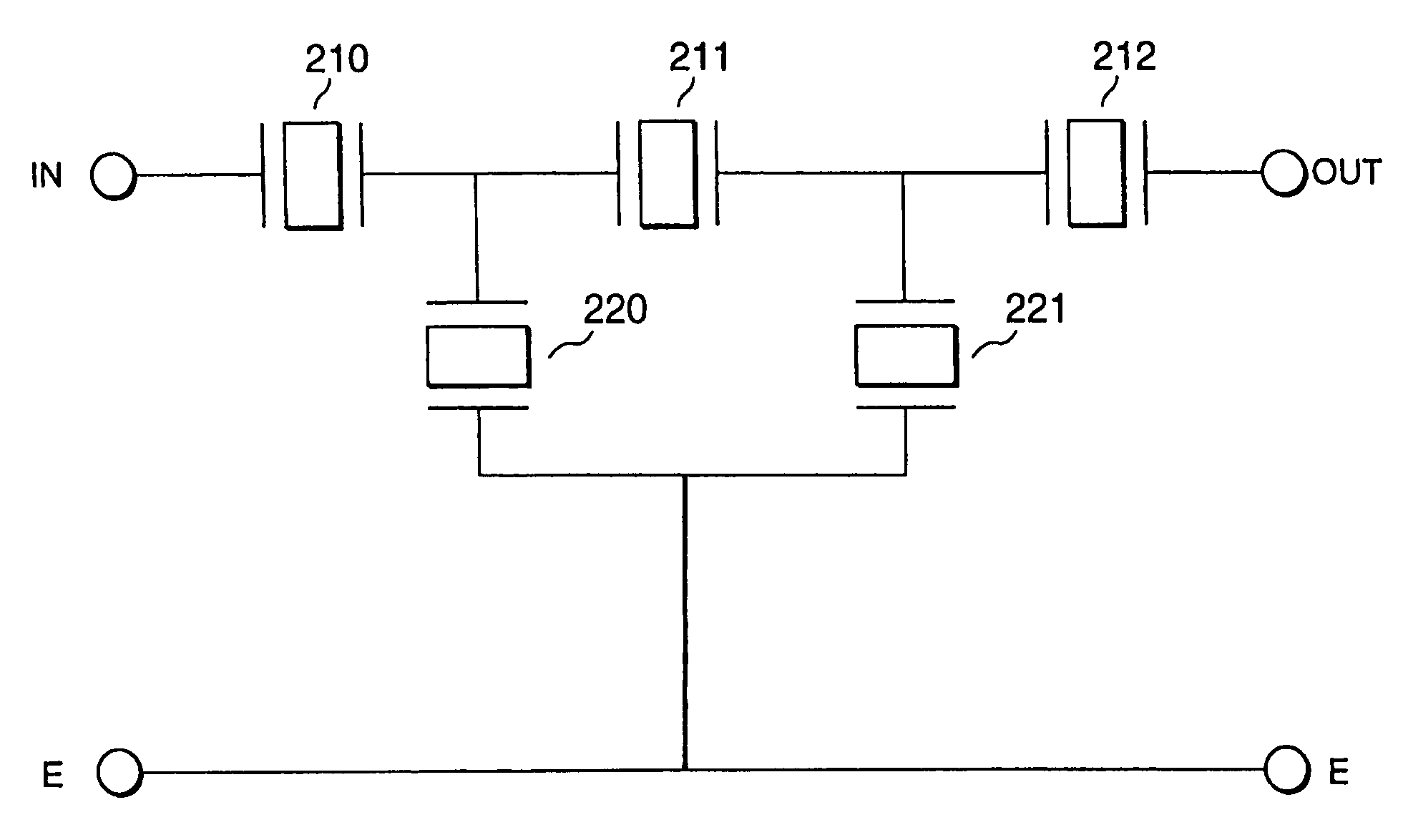 Transmitting filter including SAW resonators