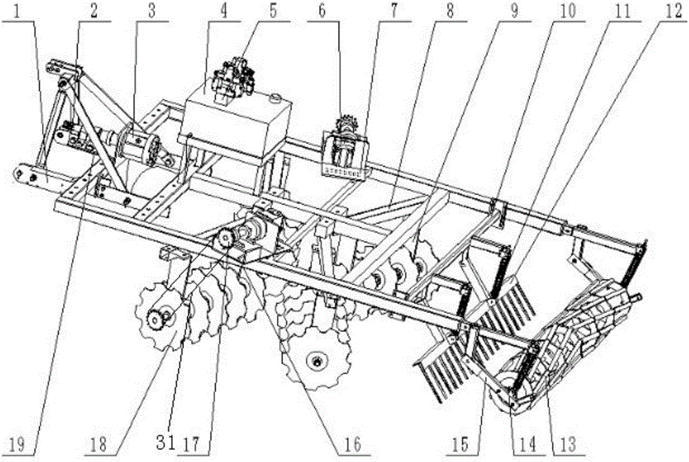 Hydraulic-drive combined land preparation machine