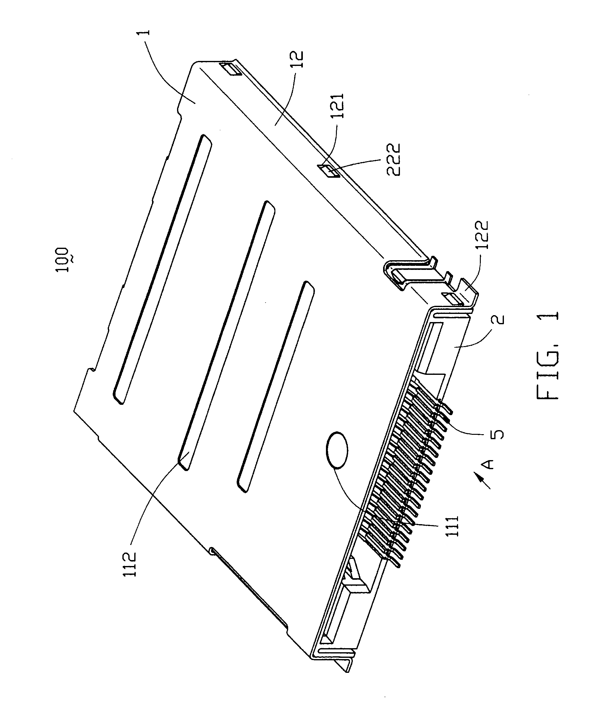 Connector for memory cards