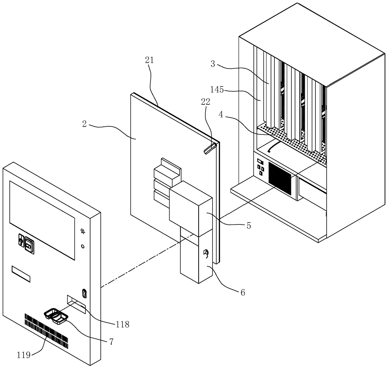 A delivery mechanism for an automatic meal vending machine