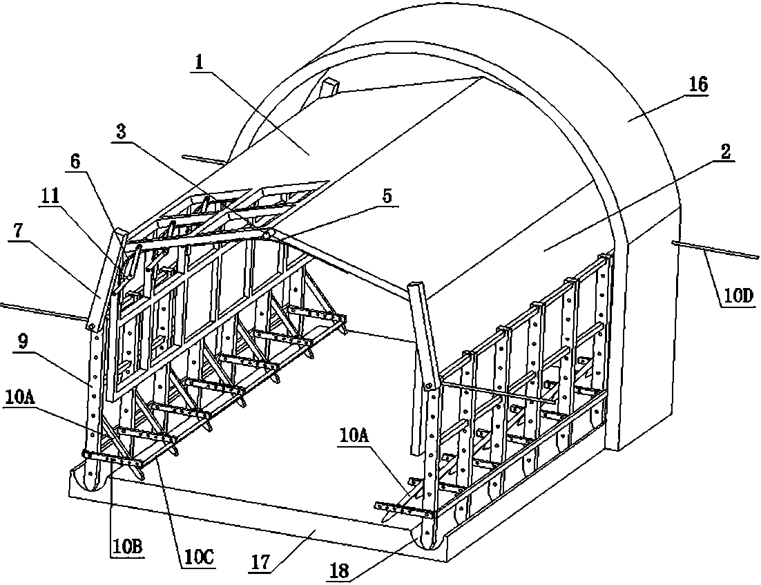 Movable supporting framework plate supporting structure for roadway