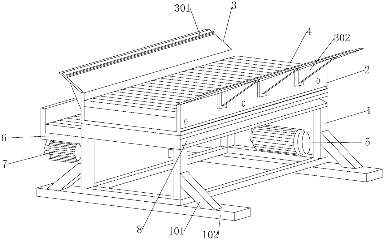 Stone transporting device with shedding prevention function