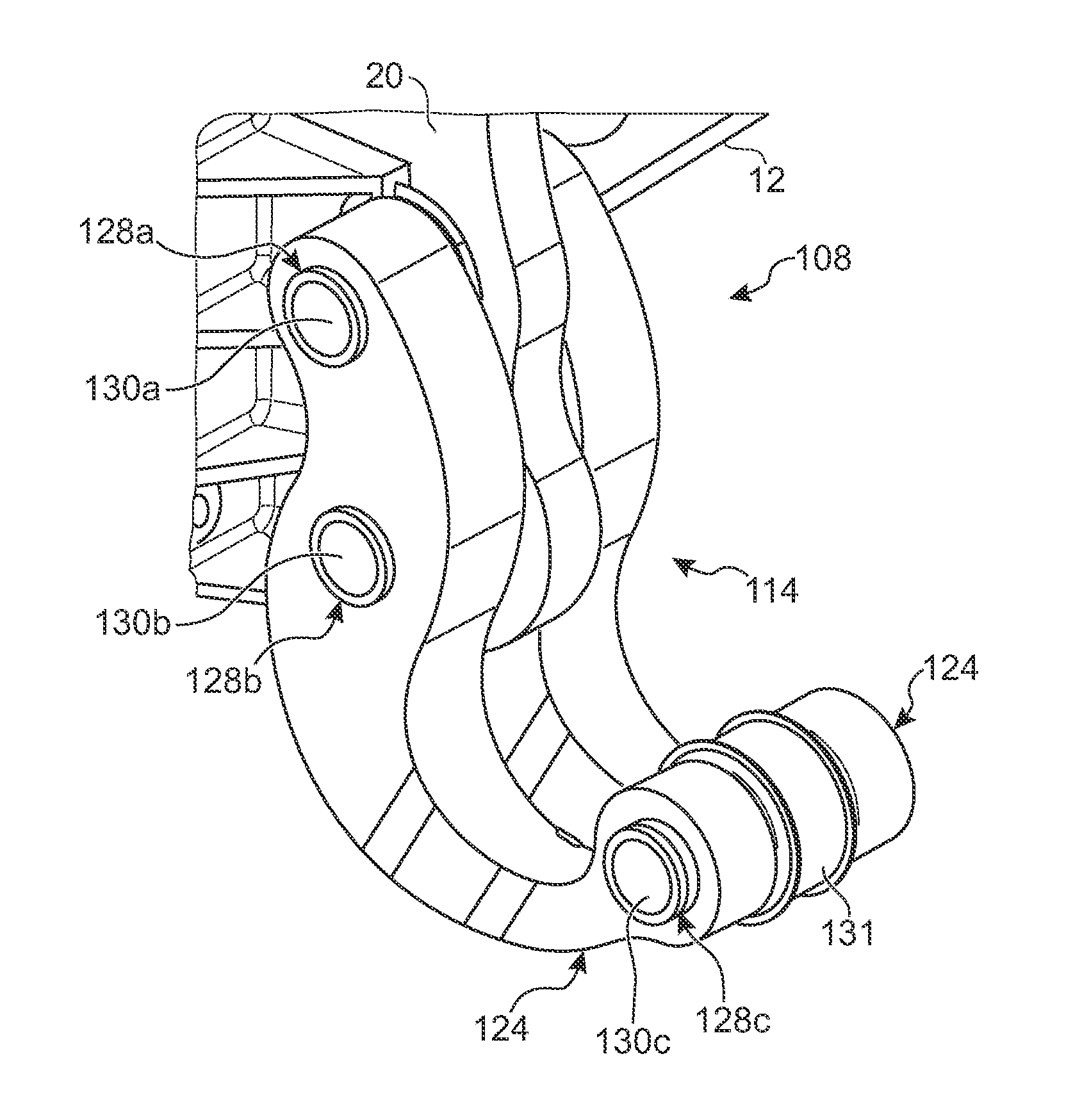 Boomerang link with vibration filtering ability and aircraft engine mount provided with such link