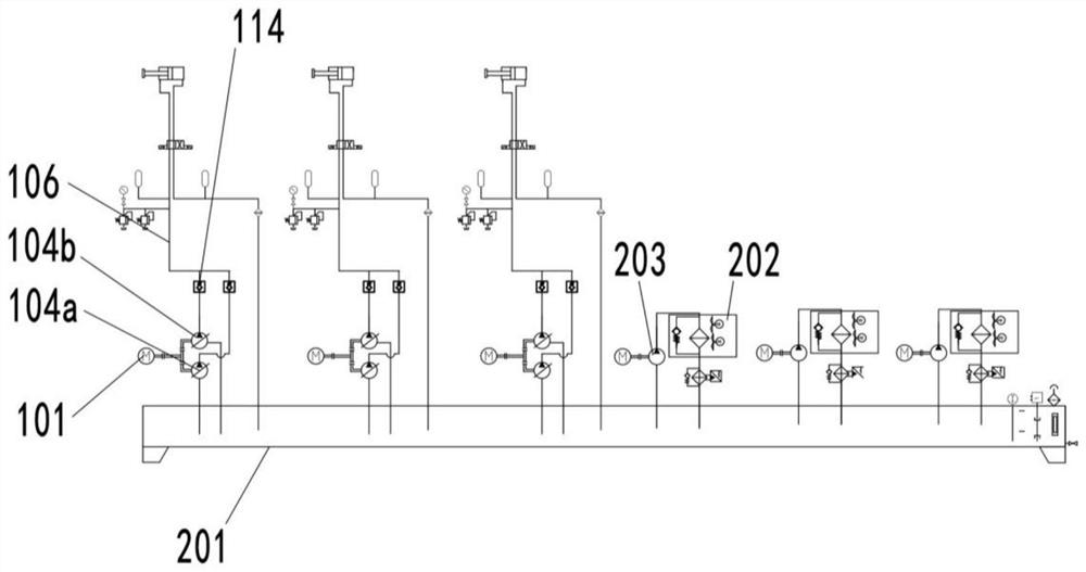 A hydraulic pump station skid and a hydraulic pressure-driven pump with a hydraulic pump station skid