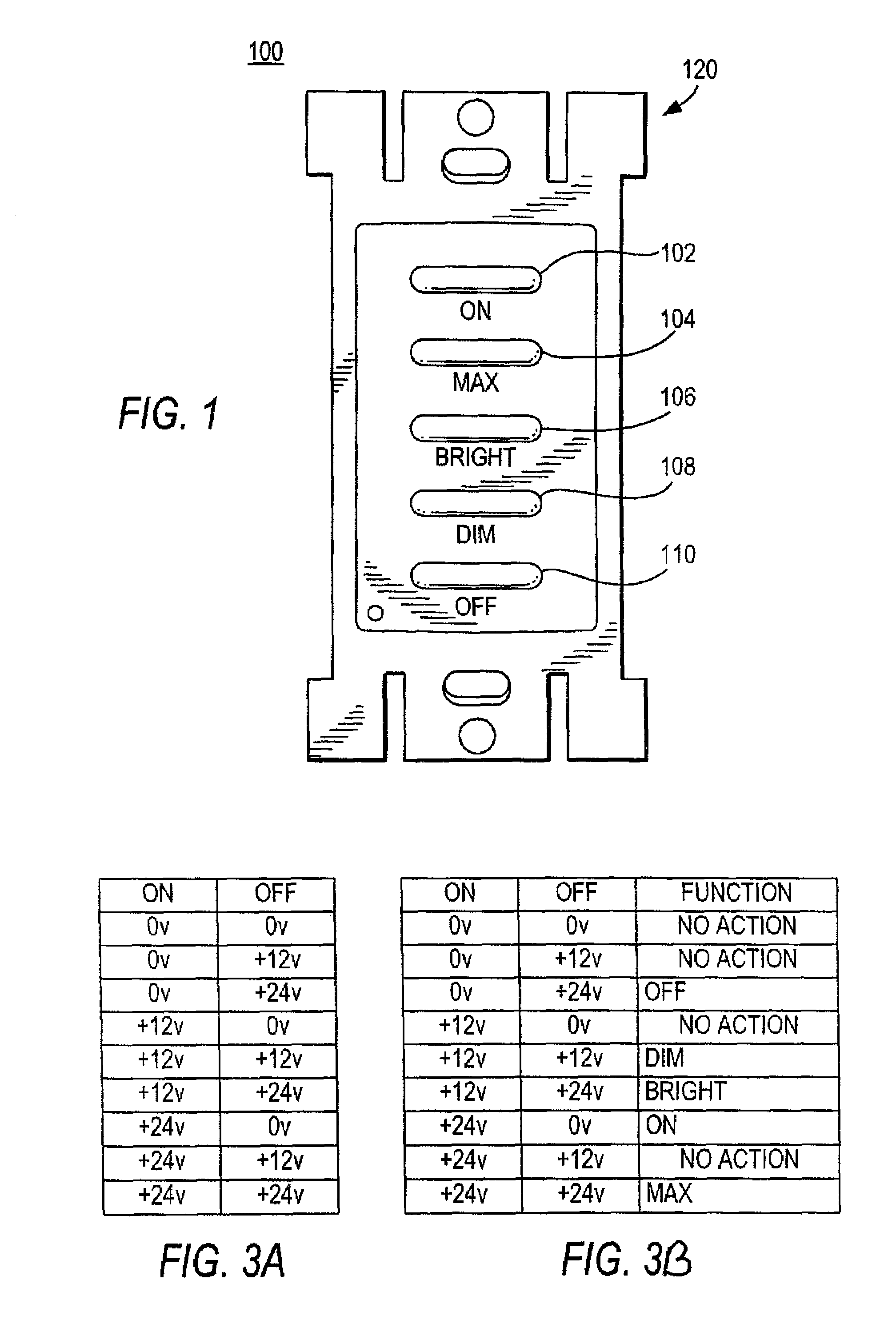 Multi-button low voltage switch adaptable for three states