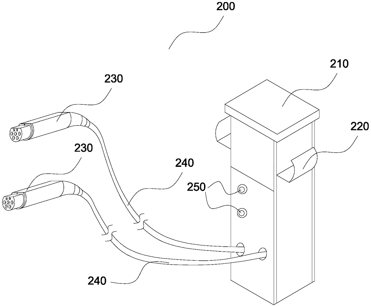 Parking device with charging function, robot and charging method by using parking device