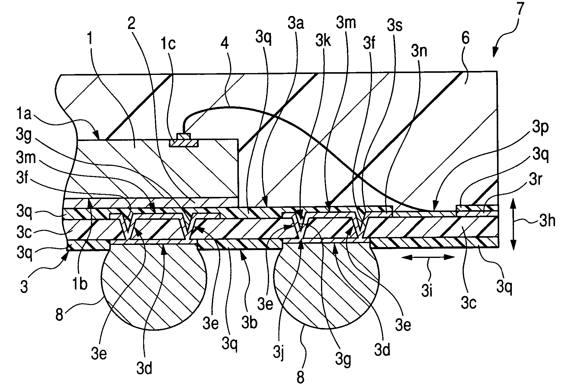 Semiconductor device with improved arrangement of a through-hole in a wiring substrate