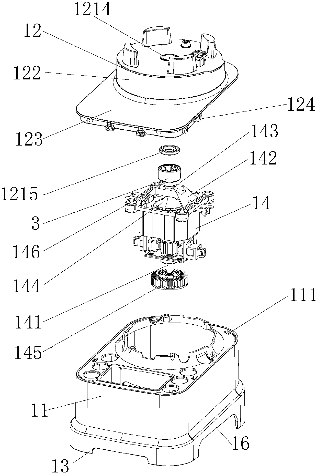 Low-noise food processor