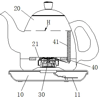 Capacitive water level water volume detection device and boiling kettle, detection method