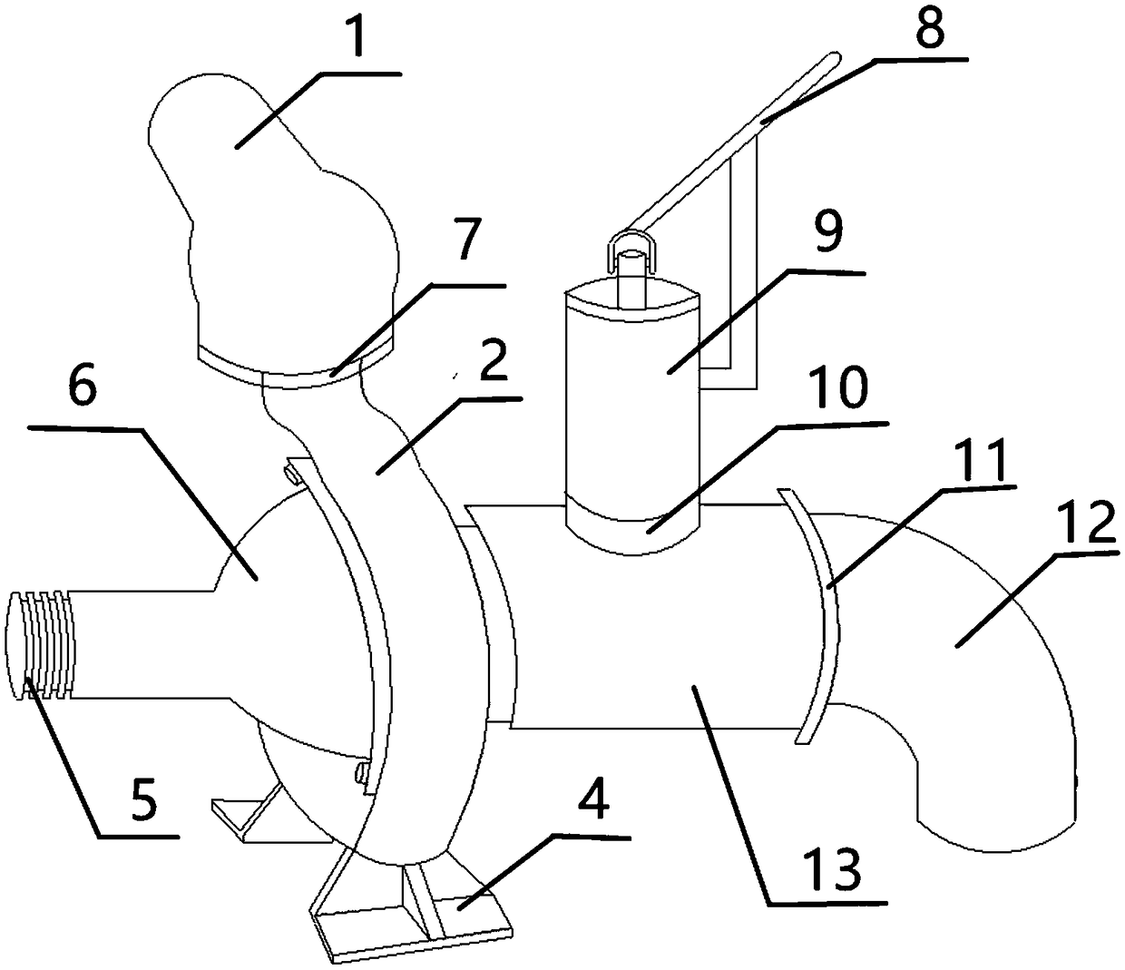 Centrifugal water pump formed through spinning-stamping welding of steel plates