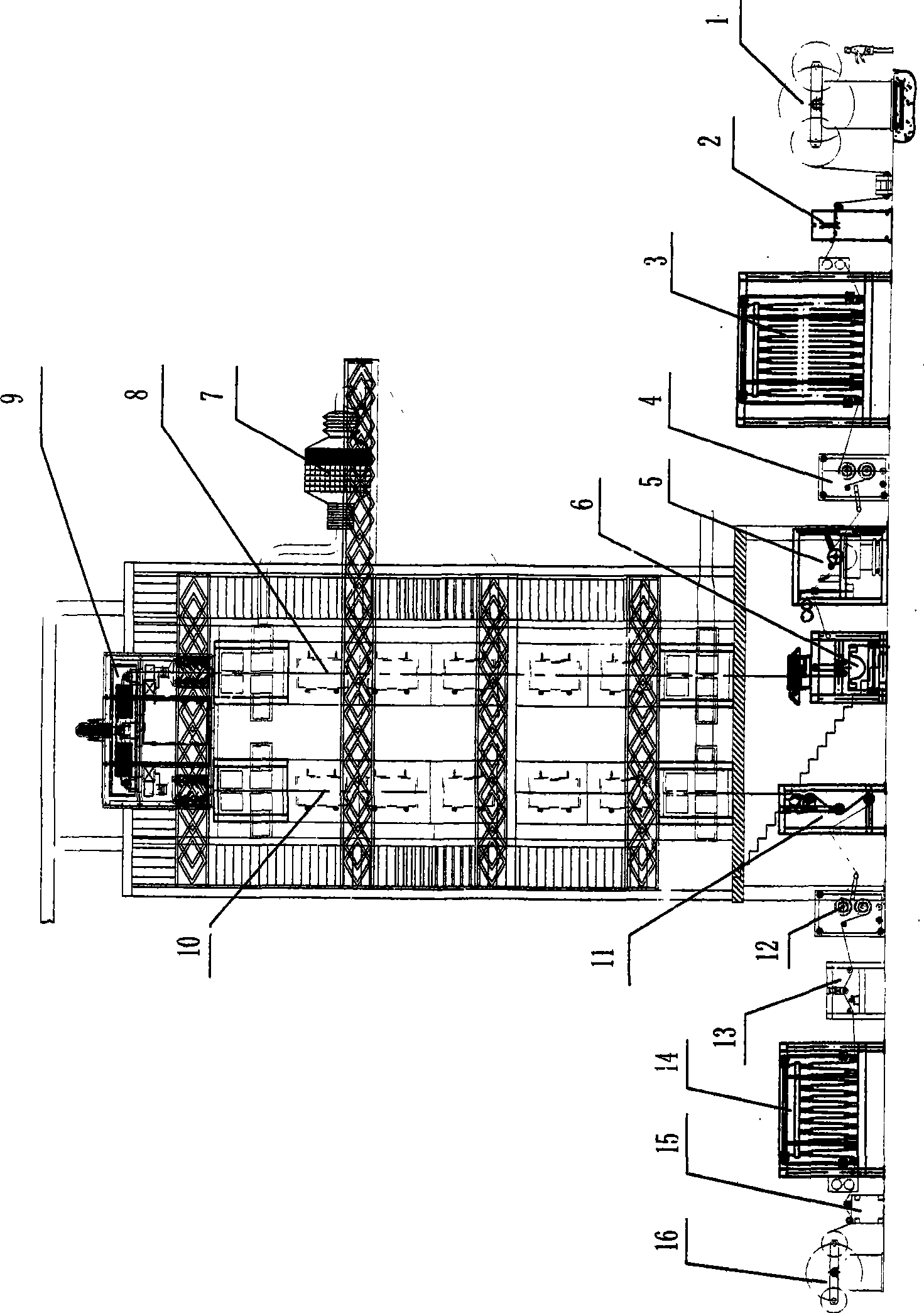 Vertical far infrared radiation impregnation drying production line