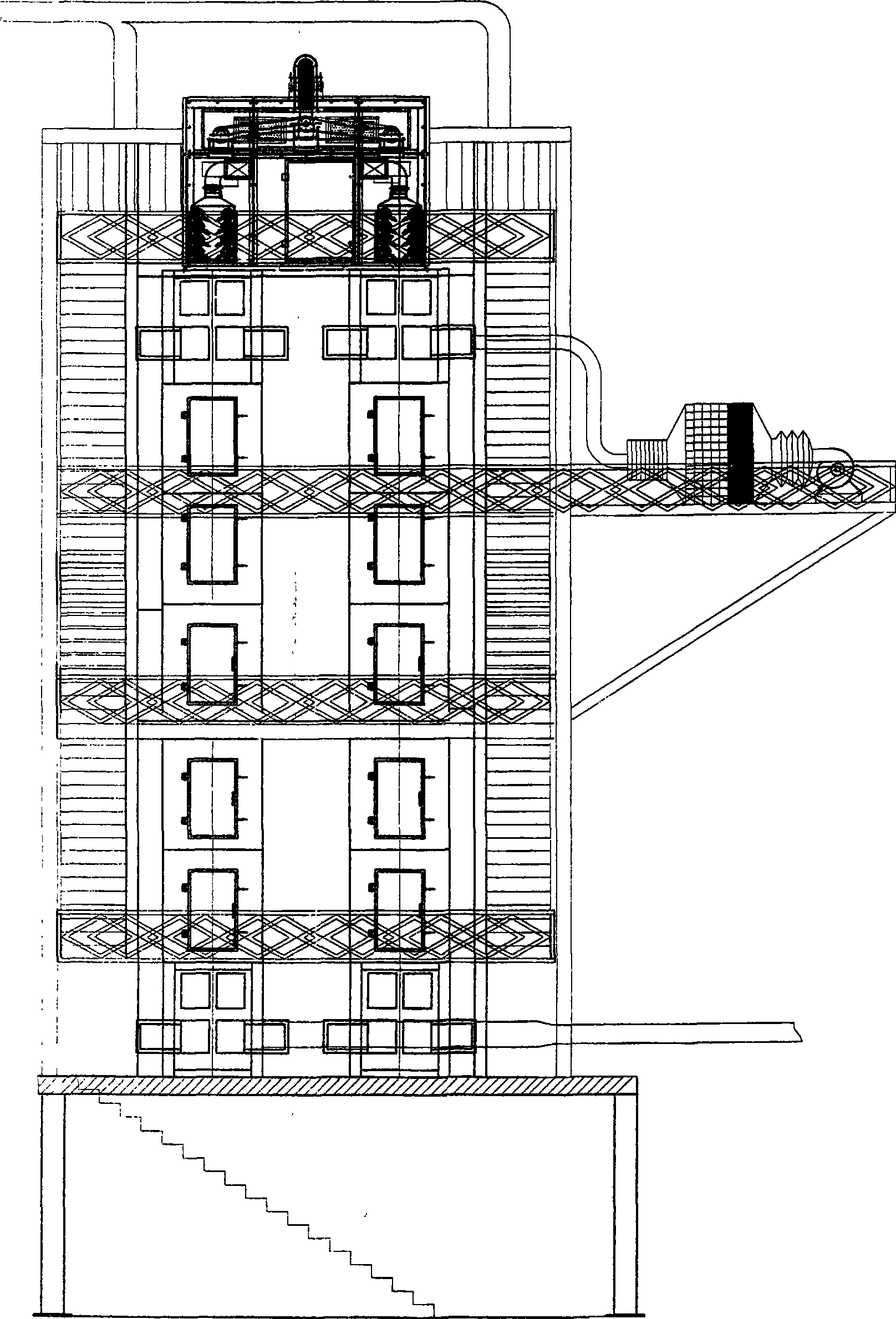 Vertical far infrared radiation impregnation drying production line