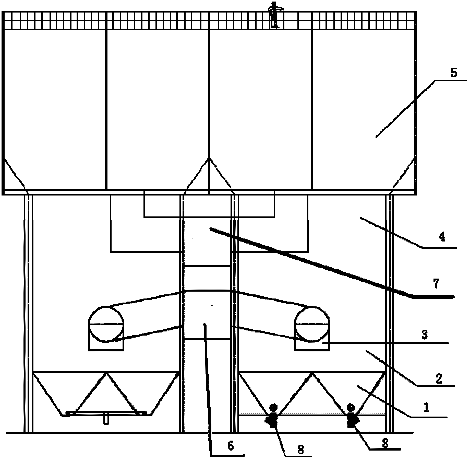 Semidry process fume desulfurizing and dedusting integrated device used for SO2