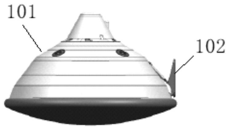 Aerodynamic layout structure of Mars landing patrolling device