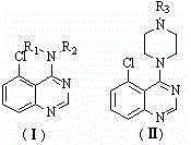 4-N-substituted-5-chloroquinazoline compound and preparation method and application thereof