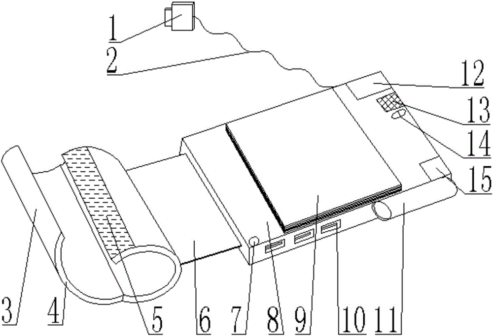 Mouse pad capable of measuring blood pressure and having cleaning and warming functions