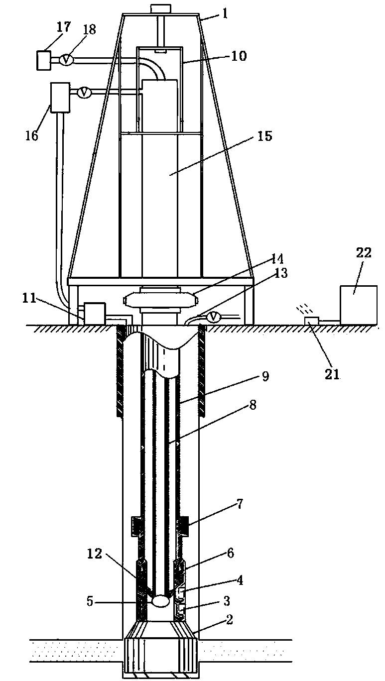 Underground real-time control system for density of drilling fluid